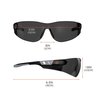 Skullerz By Ergodyne AFAS Frameless Safety Glasses, Matte Black Frame, Smoke Lens,  SAGA-AFAS